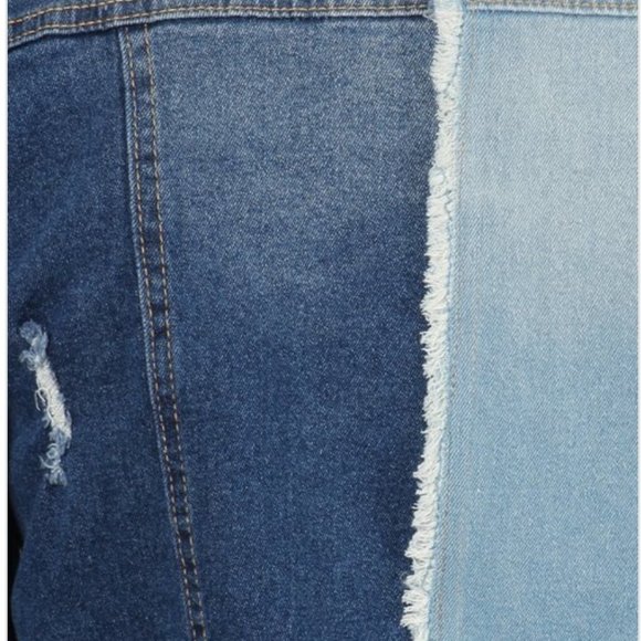 New with tag, Two tone denim jacket - Picture 6 of 7